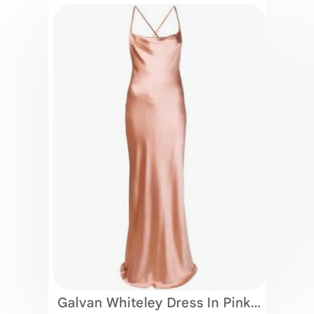 Galvan London Silk Whiteley Gown in Rose Gold